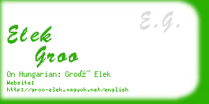 elek groo business card